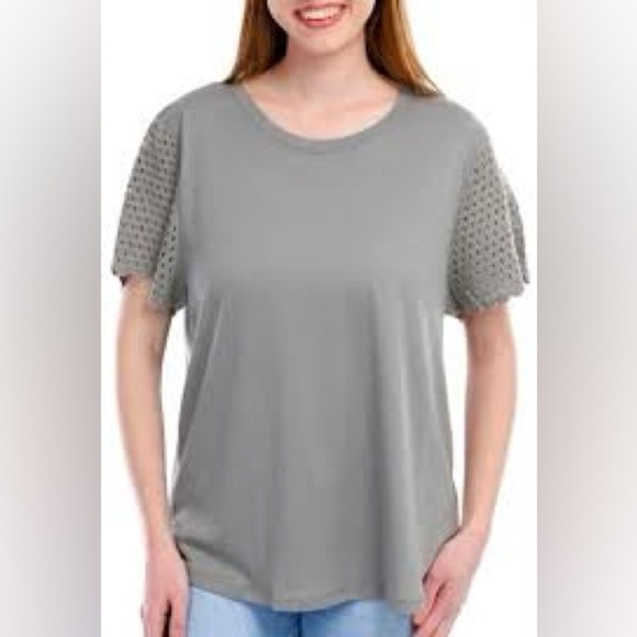 C&C CALIFORNIA | Light Gray Short Sleeve Top - Picture 8 of 10